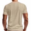 Mens V Neck Short Sleeve Solid Color Button Front Casual Summer T Shirt