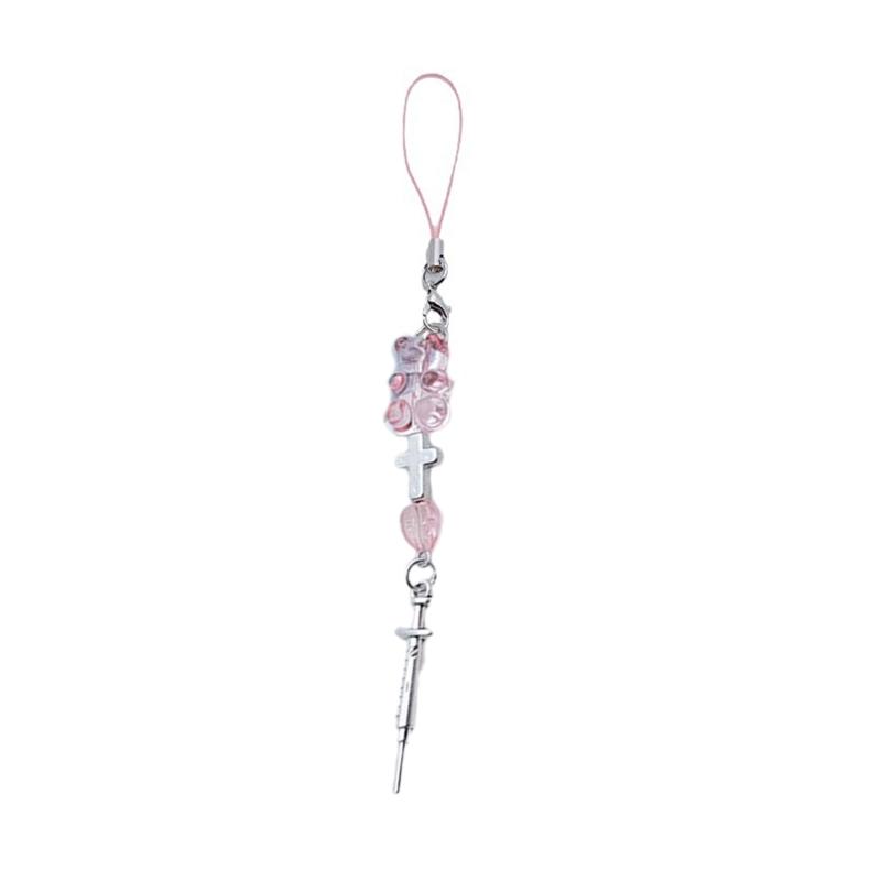 Lovely Bowknot Heart Cross Star Phone Charm Straps Car Keys Hanging Pendants Bag Decoration Lanyard Purse Accessories