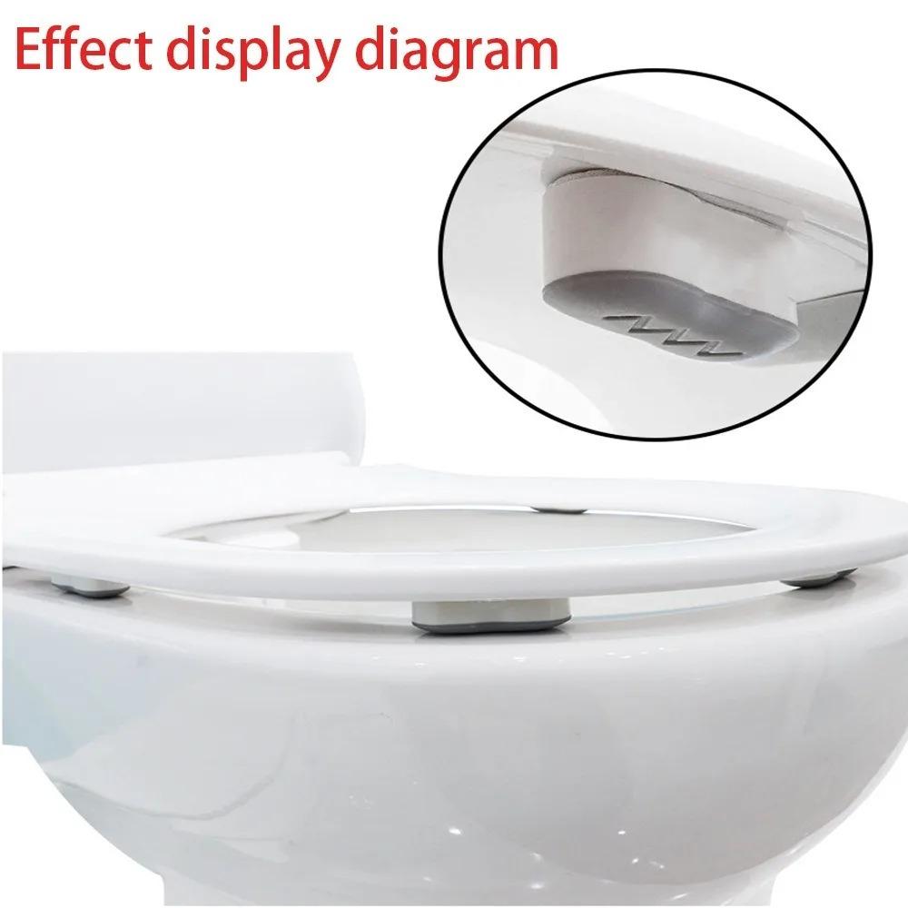 4pcs Anti-slip Toilet Seat Bumper Strong Buffer Adhesive Function Bidet Seat Bumpers Comfortable Toilet Lid Cushion