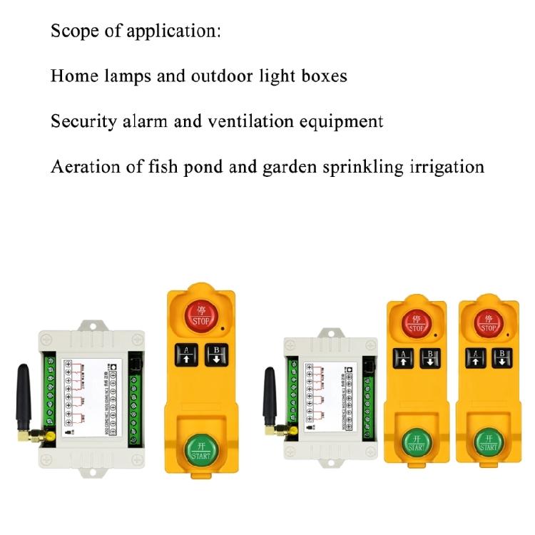 315/433MHz 2-Key Industrial Remote 2-channel RF Wireless Remote Control Switch