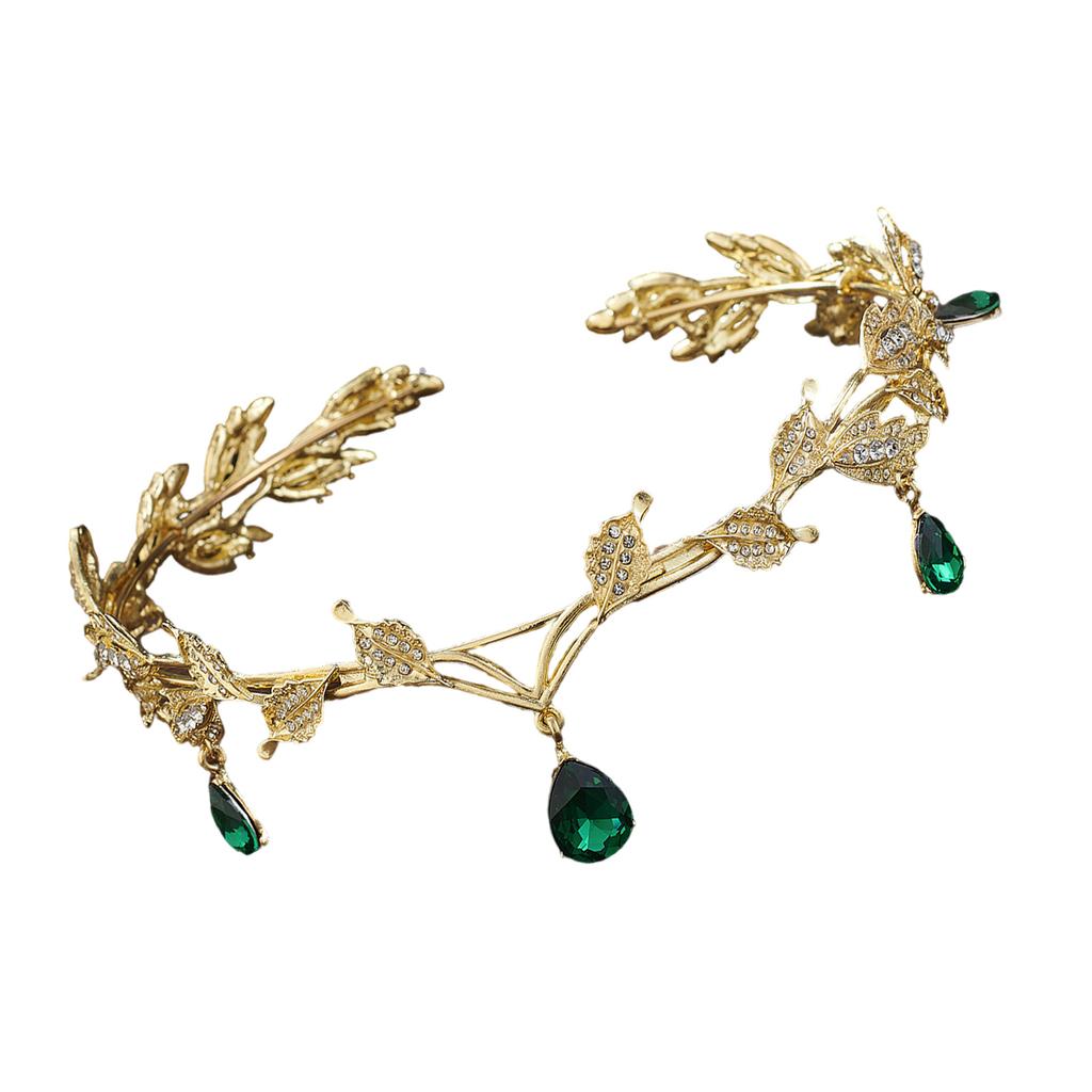 Vintage Forehead Pendant Rhinestone Tiara Headband for Weddings and Proms with Crystal Beads Formal Occasion Props