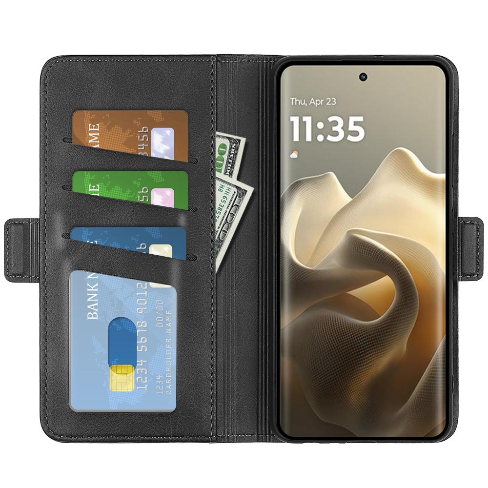 For Motorola Edge 60 Pro 5G Case Calf Texture Leather Wallet Phone Cover
