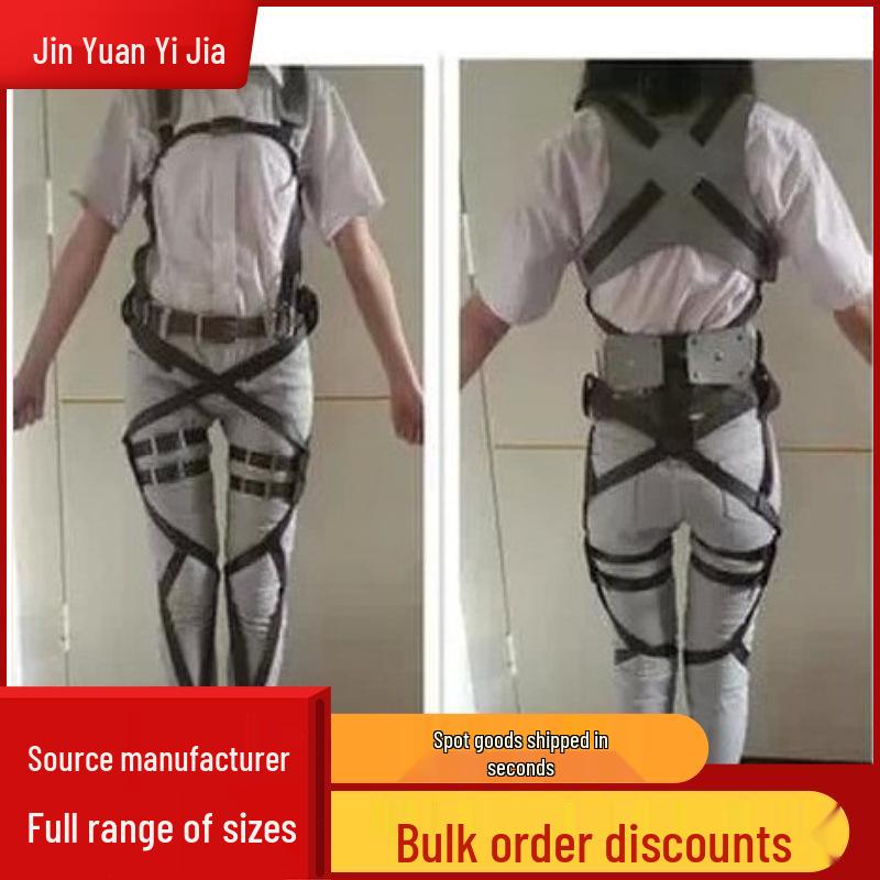 Attack On Titan Mikasa, Eren, Levi Survey Corps Full Body Leather Strap Cosplay Gear Available