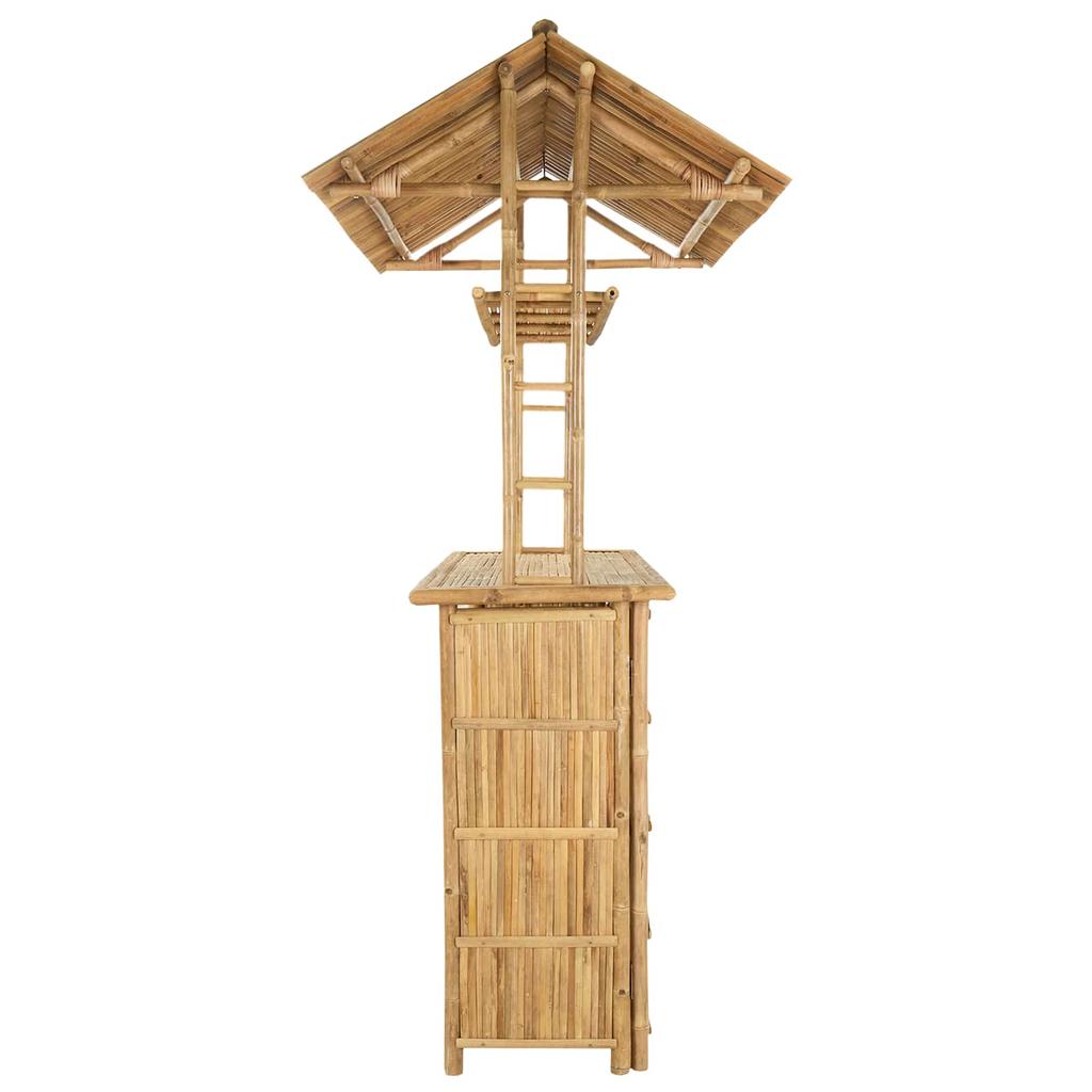 Outdoor Bar Table Natural 115 X 95 X 214 Cm Bamboo