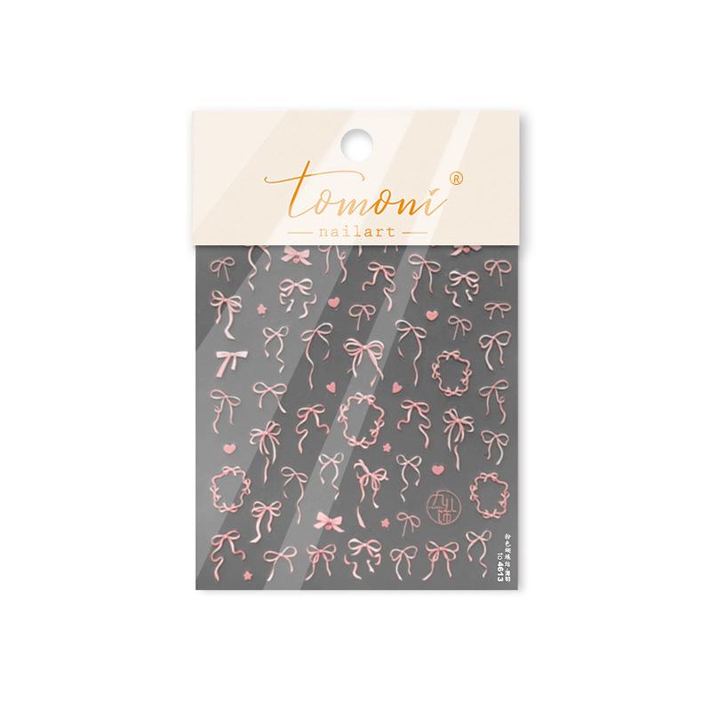 Tomoni Thin & Tough Japanese Children's Nail Stickers - Bow Nail Art Auxiliary Stickers