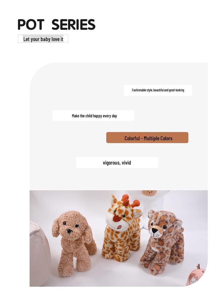 Forest Animal Plush Toys: Little Deer & Teddy Dog Figures for Kids
