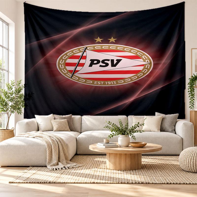 PSV Eindhoven FC Wall Tapestry, Soft Fabric Wall Hanging, Decorative Backdrop For Bedroom Home Wall Art