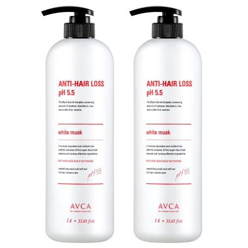 Mildly Acidic Scalp Care Functional Hair Loss Shampoo White Musk Scent 1000ml 2 Bottles