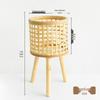 Nordic Style Bamboo Woven Plant Basket - Rattan Balcony Pothos Stand