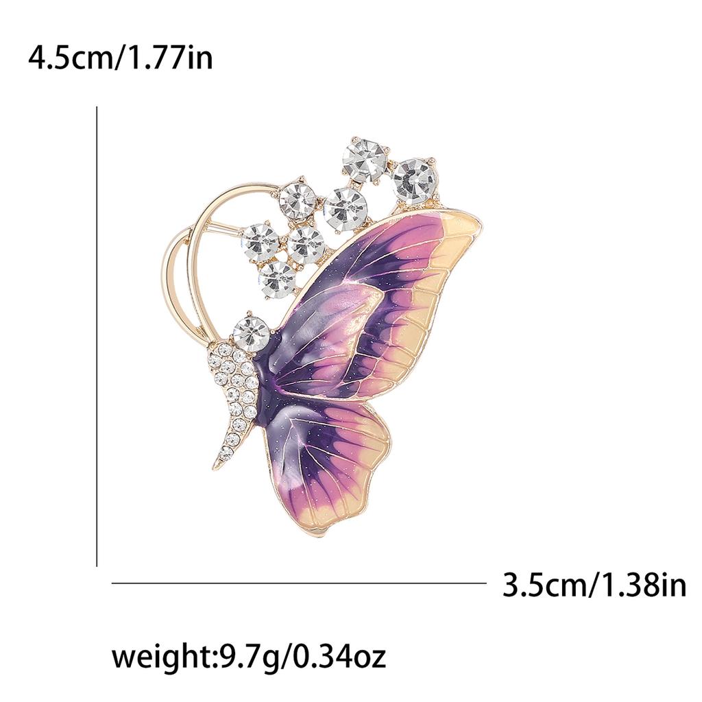 Emalje Sommerfugl Brosjer for Kvinner Unisex Rhinestone Insekt Pins Bankett Fest Ryggsekk Gaver Smykketilbehør