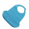 Adult Elderly Bib Waterproof Silicone Clothing Protector Eating Bib with Crumb CatcherBlue