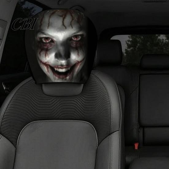 Einfach zu installierendes Autozubehör Universale Abdeckung, Horror-Kopfstützenbezüge, Atmungsaktive Passform Innenausstattung Elastisches Styling für Limousine, LKW,