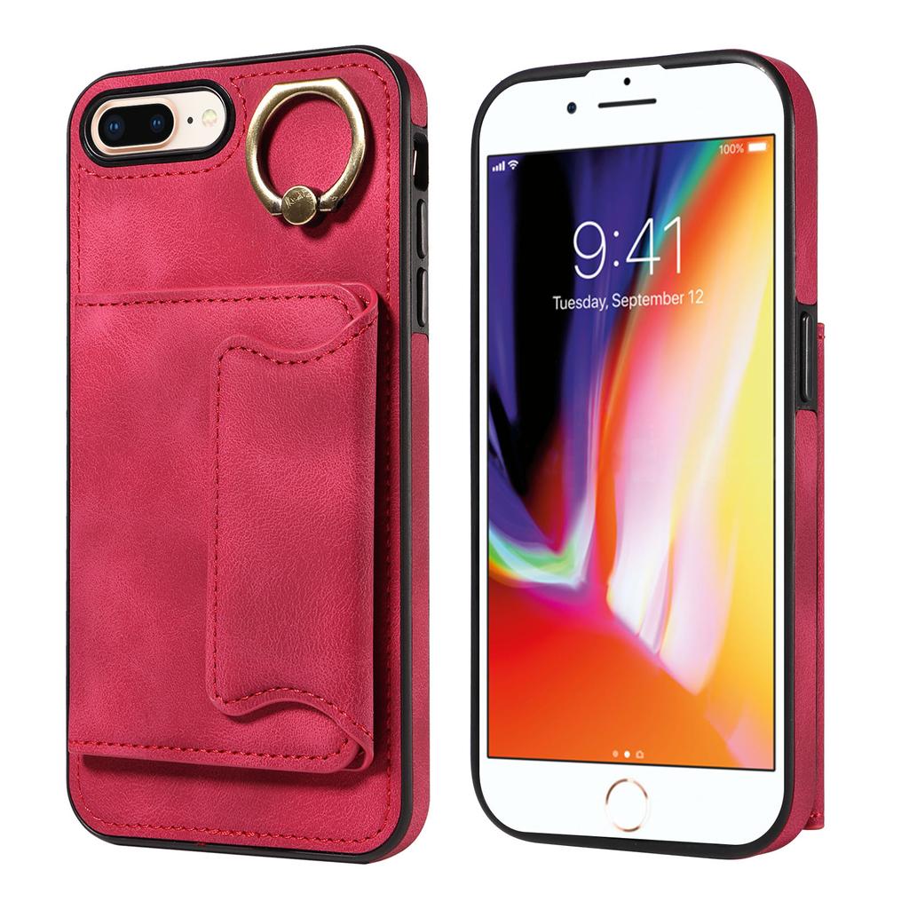 Ring Bracket Card Holder Slots Cover Phone Case for iPhone 7,iPhone 8,iPhone 7 Plus,iPhone 8 Plus,iPhone SE 2020,iPhone SE 2022