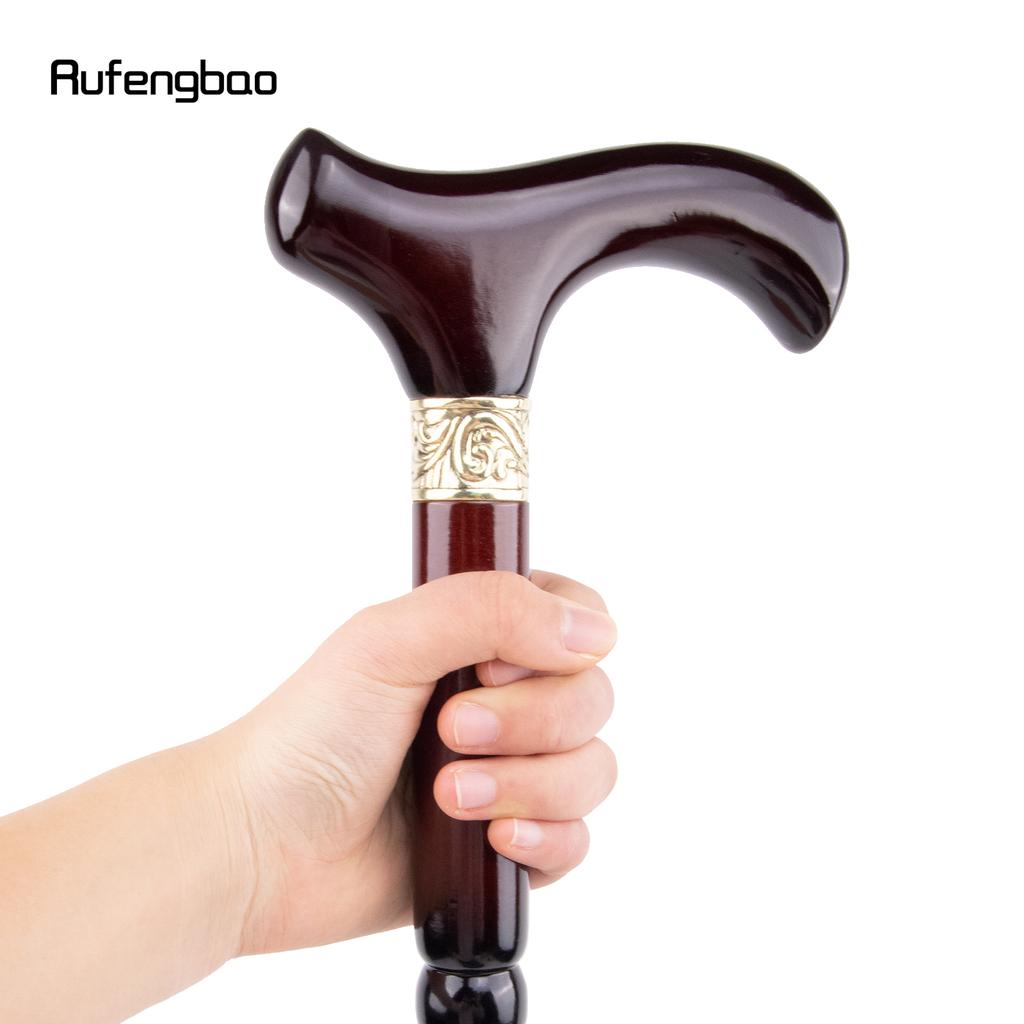 Red Wooden Single Joint Fashion Walking Stick Decorative Cospaly Cane Halloween Mace Crutch  Wand Crosier 92cm