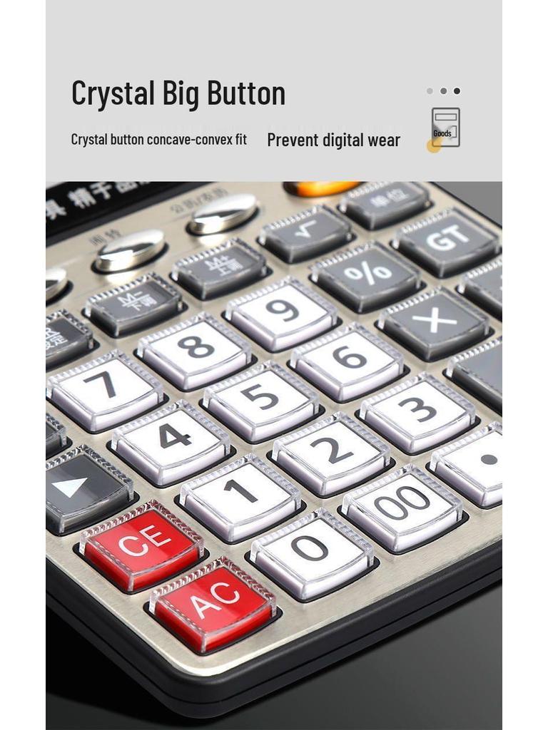 Large 12-Digit Financial Calculator with Real Voice and Transparent Keys
