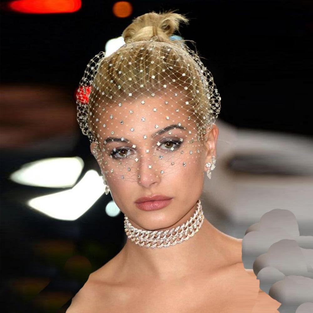 Mysterious Mesh Drill Jewelry Fashion Ol Party Banquet Party Hair Accessories Headband White