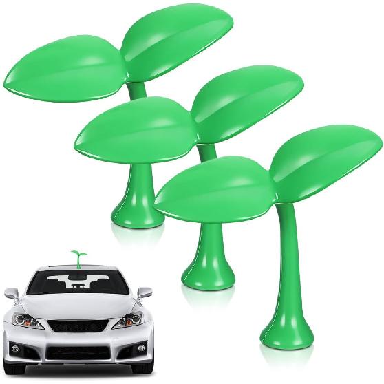 

3Pcs Car Sprout Decal Roof Decoration for Car Top,3D Sticker Bean Sprout Decals for Hood Or Trunk Lid,Green Grass CarExterior Stickers Decor for