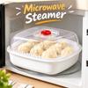 Food Grade Plastic Microwave Oven Steamer Box with Lid Kitchen Cooking Steamer  Preparing Baby Food