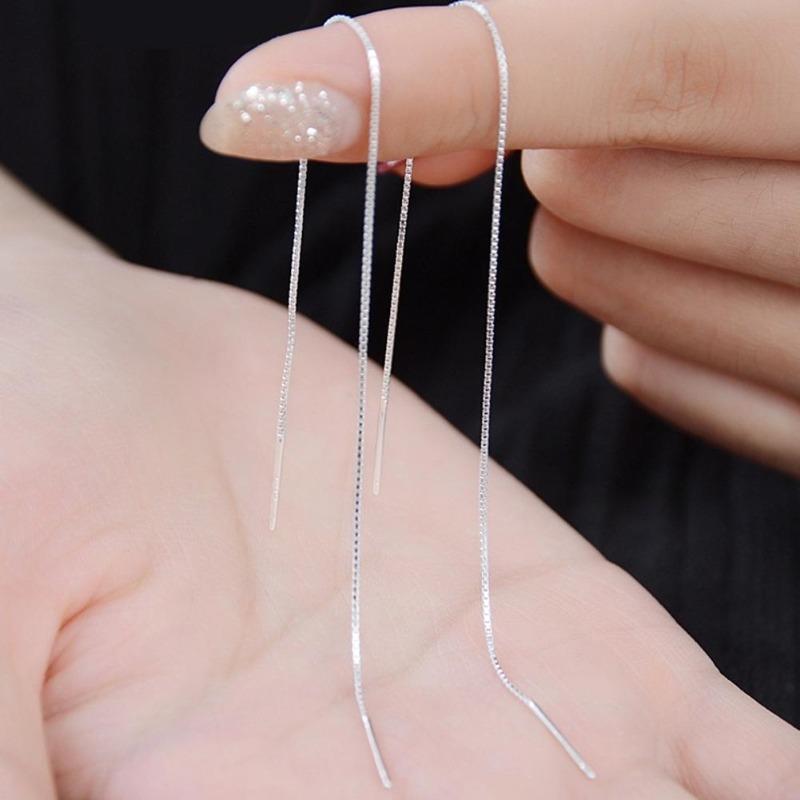 1 pezzo alla moda da donna lunga catena lineare ciondola la linea dell'orecchio infila orecchino gioielli regalo