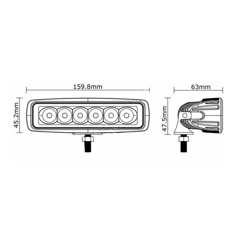 

18W 6Led Bright Light Spot Work Bar Driving Fog Offroad Truck Car Lamp Yellow