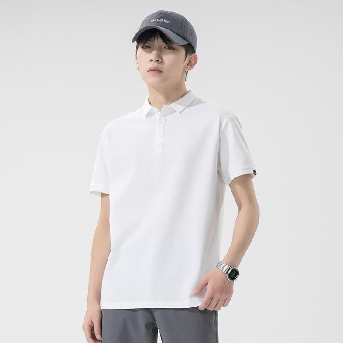 Summer Short-sleeved New Polo Shirt Men's Short-sleeved Trendy Versatile Lapel Base Solid Color T