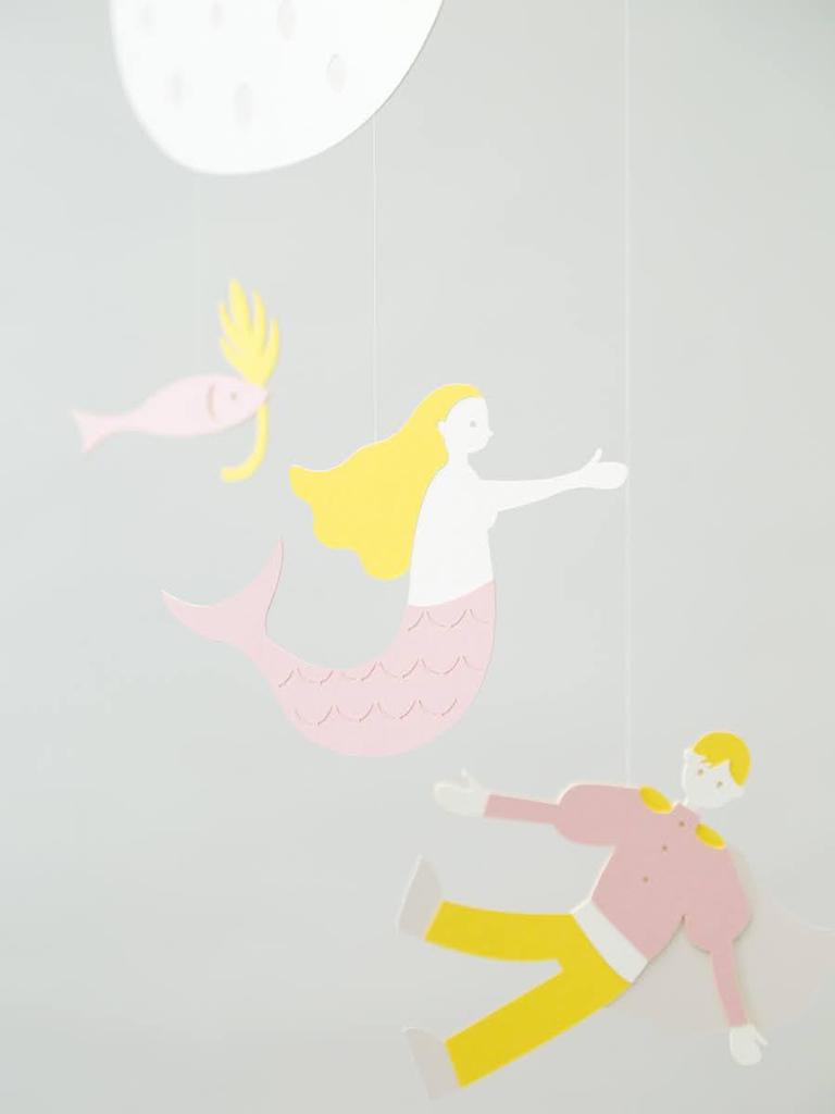 Mobile "The Little Mermaid" Baby Gift for Girls, W30cm x H50cm, Made in Japan