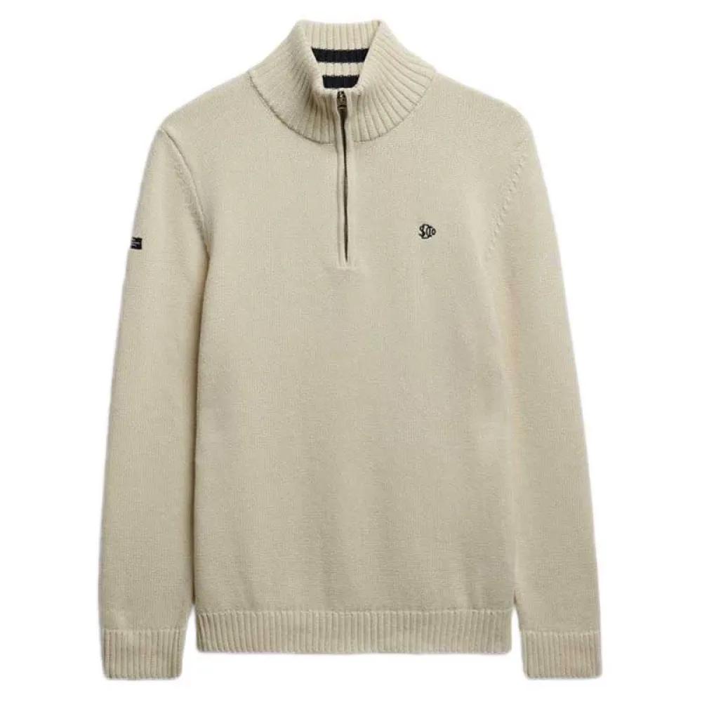 Superdry Beige Pull Aus Baumwolle Mit Stehkragen - Bild 2