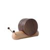 Snail Shape Tea Cup Mat Walnut Wooden Tea Tray Round Table Insulation Pad  Living Room