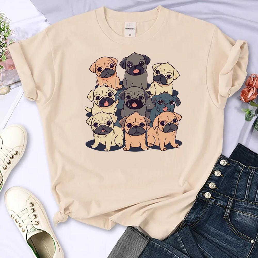 

Футболки з мопсами. Жіночі дизайнерські футболки з мангою. Жіночий японський коміксний одяг 6XL