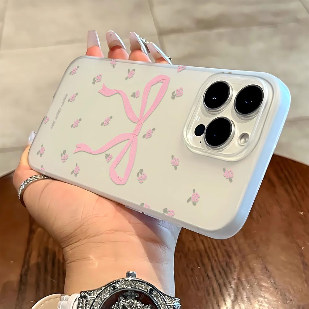 

Pink Bow Pattern Phone Case For IPhone 17 16 13 15 11 12 14 17 Pro Max Air 7 8 Shockproof Transparent Cover Silicone Soft Funda iphone 11 Pro