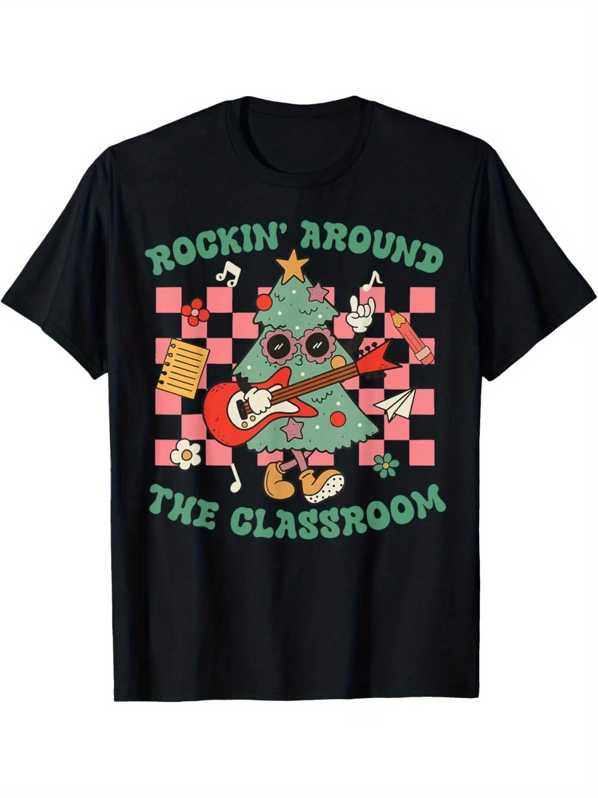 Рождественская футболка для учителя  Rockin  Around The Classroom XL