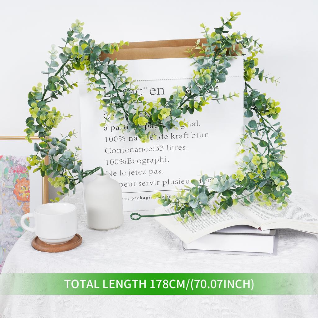 Artificial Silver Eucalyptus Greenery Garland Leaves Eucalyptus Dollar Vines Plant Wall for Wedding Faux Arch Garland Decor