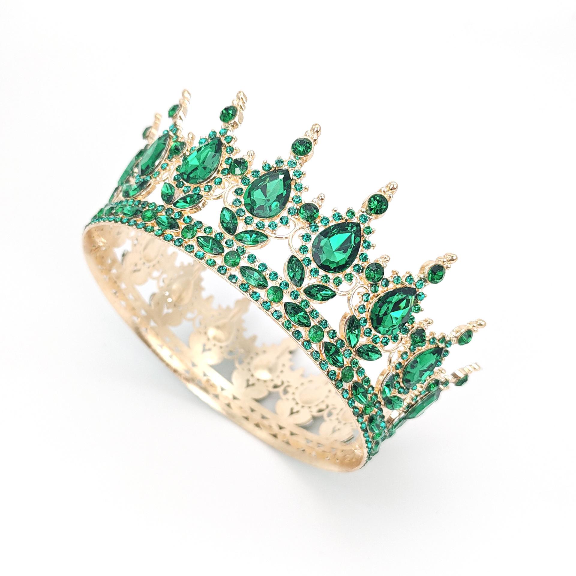 

Круглая корона невесты в стиле барокко, корона в форме капли воды с бриллиантами, винтажная королевская корона для показа