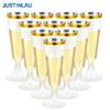 JUSTINLAU 25/50/100pcs Disposable Cups Clear Plastic Champagne Flutes Bar Cups Toasting Glasses for Weddings Party Cocktail Cups