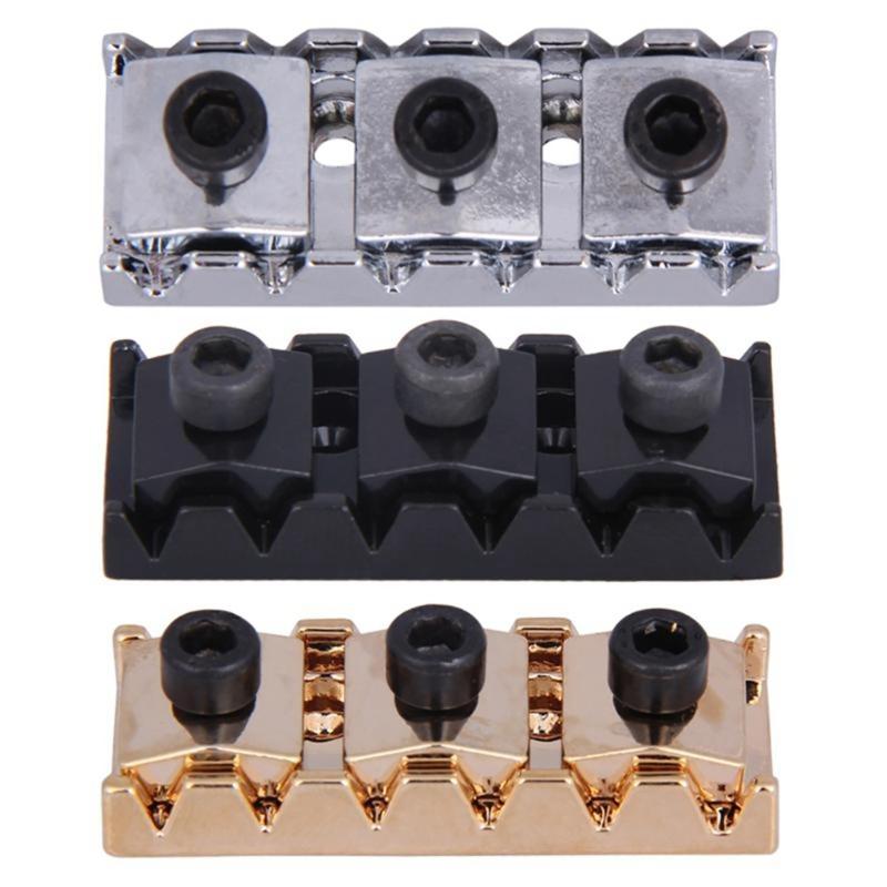 Guitar Lock Nut Electric Guitar Metal String Locking Nut with Mounting Screws and Wrench for Tremolo Bridge Lock System