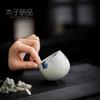 Retro blue and white teacup large master cup hat cup tea cup ceramic household kung fu tea set tea tasting cup tea ceremony cup