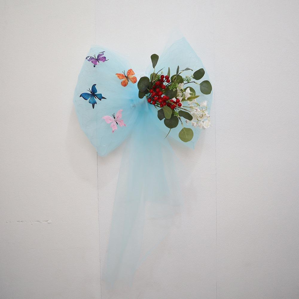 

New 50cm Bow Hanging Ornament Extra DIY Bow Photography Props Organza Bow Decoration Party Christmas Home Ornaments синій