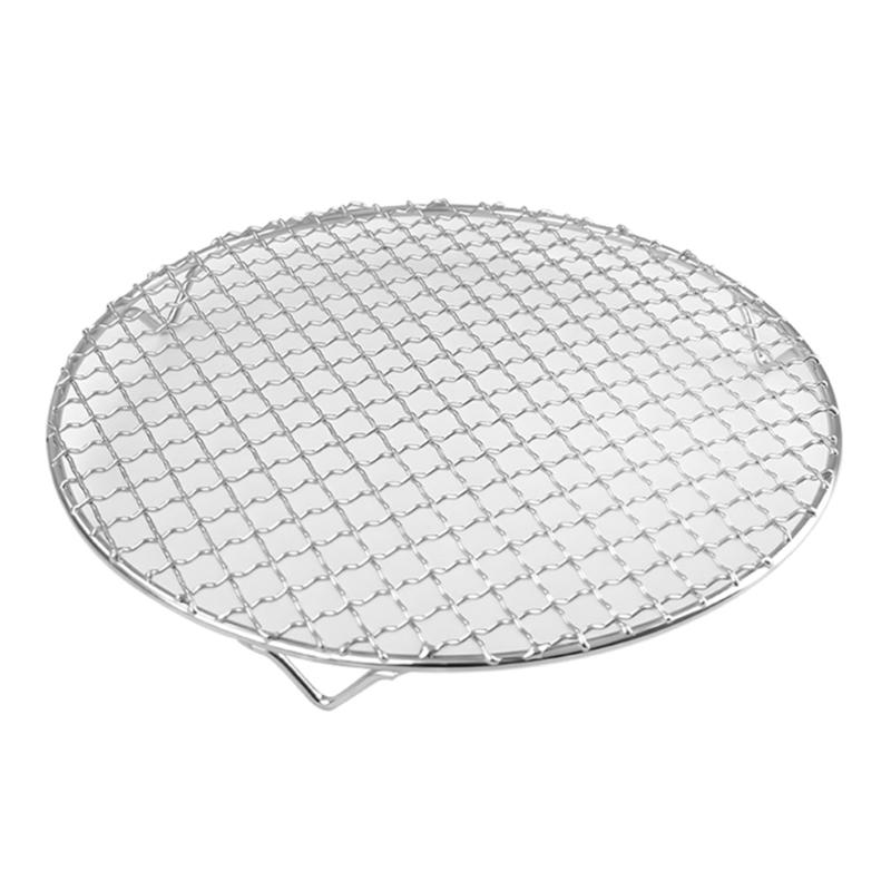 Решетка для барбекю Многоцелевая Круглая из Нержавеющей Стали Перекрестная Проволока Паровая Охлаждающая Решетка для Барбекю/Угольная Сетка для Выпечки/Гриль/Сковорода 26x2.8cm