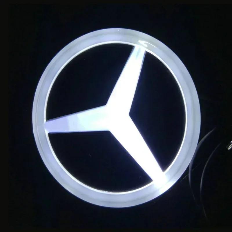 

C200 E200 New For Mercedes Benz 9.5cm Car Rear Trunk Emblem ABS LED Badge Light Accessories for Mercedes Benz S350 S300L S A B C белый