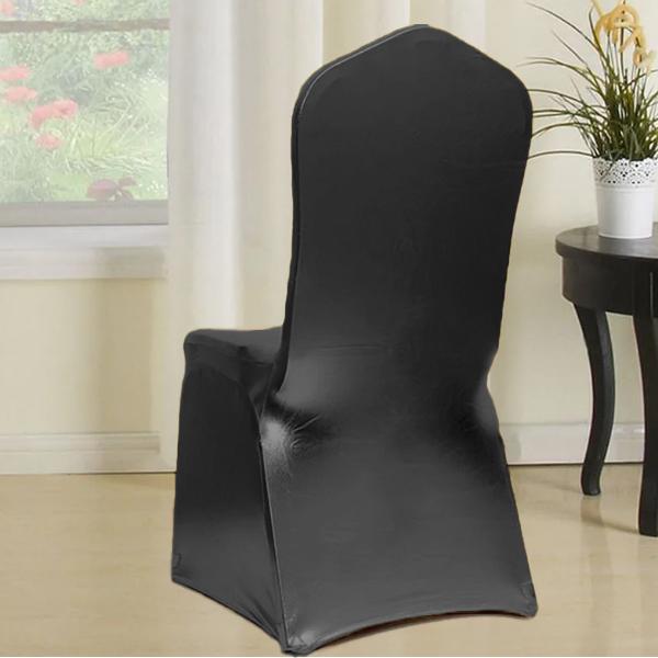 Cover For Elastic Chair, Black Metallic, Durable, Premium Banquet