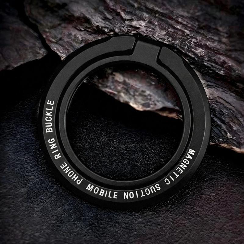 Foldable Metal Magnetic Phone Finger Ring Grip 360° Rotatable Stand Mount Strong Adhesive for Travel Phone Anti-Lost Use
