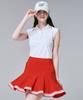 Cream Golf Lace Detail Flare Skirt