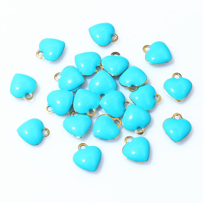 20pcs 9x8mm Enamel Small Heart Charms Pendant Stainless Steel DIY Jewelry Making Accessories Findings for Bracelet Earrings