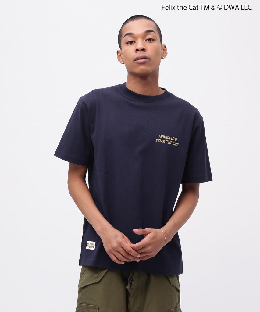 Avirex FELIX BOXING XL Short T-SHIRT, Men's (120), Navy, Sleeve, 783-5134034