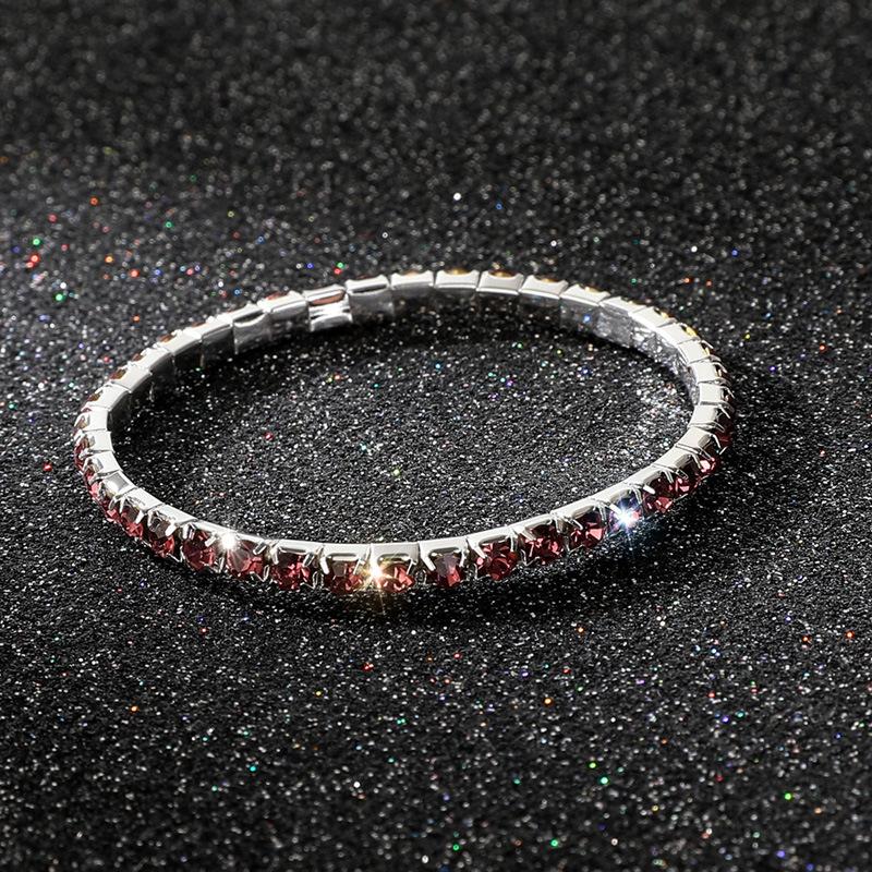 Jewelry Full Diamond Single Row Elastic Bracelet Bridal Versatile Rhinestone Bracelet Claw Chain Diamond Bracelet