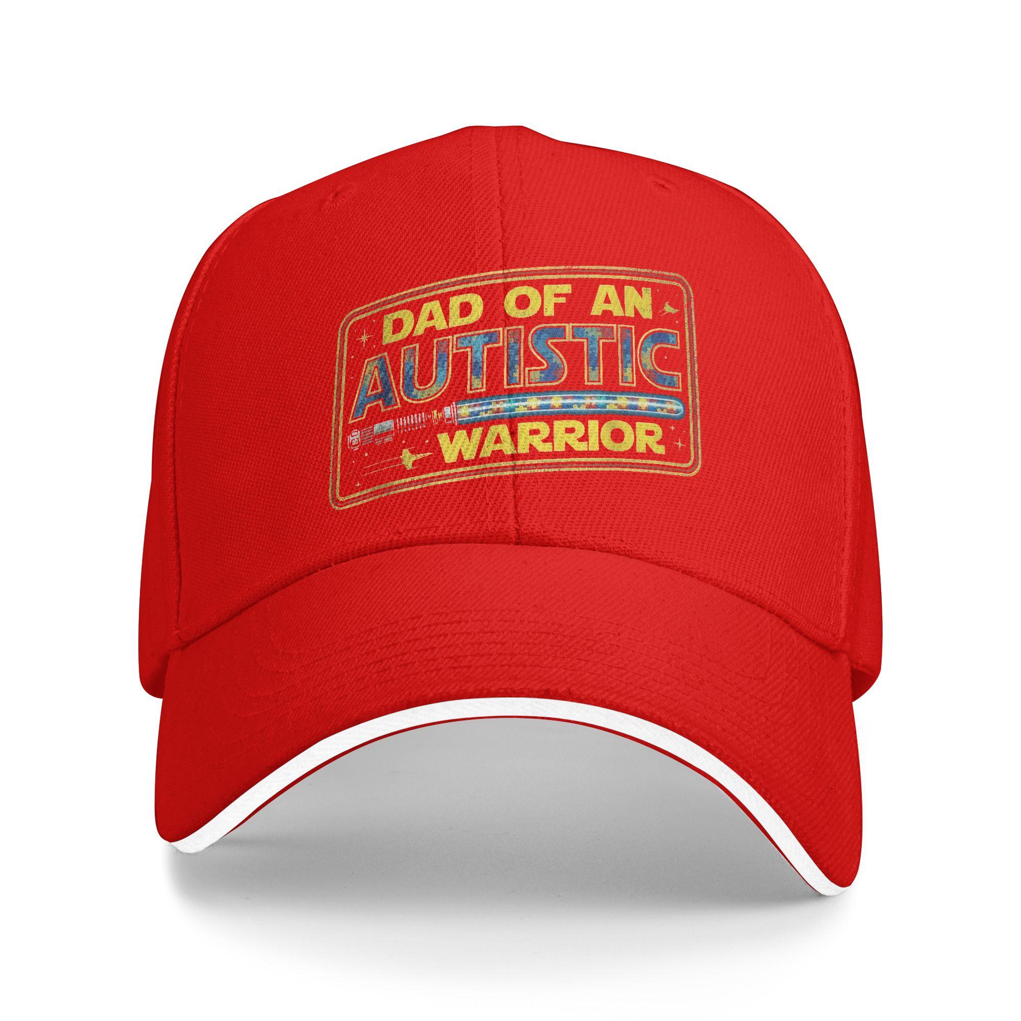 Summer Proud Dad of an Autism Warrior Autistic Awareness Baseball Cap Outdoor Gym Trendy Design Trucker Hat Unisex Snapback Cap As Picture