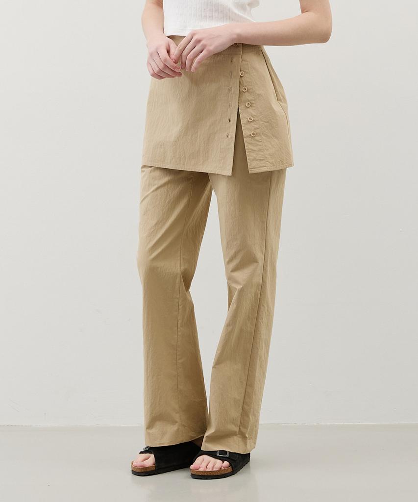 CITYBREEZE Button Layered Skirt Pants_3 Colors