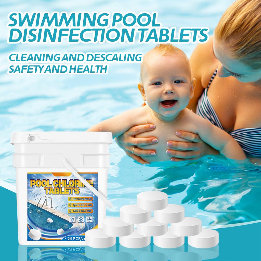 Chlorines Tablets For Swimming Pools, Kills And Stops Algaes, Slow Dissolving,Individually Wrapped,Pool Chlorines Tablets