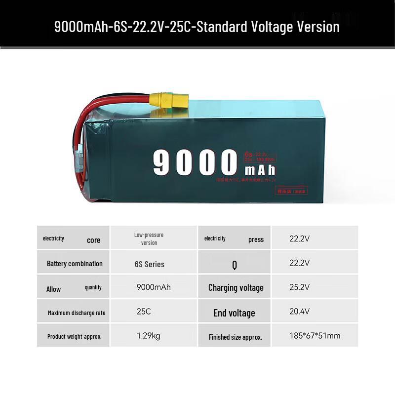 Jiangming Aviation 3.7V 9000mAh 6S Drone Battery