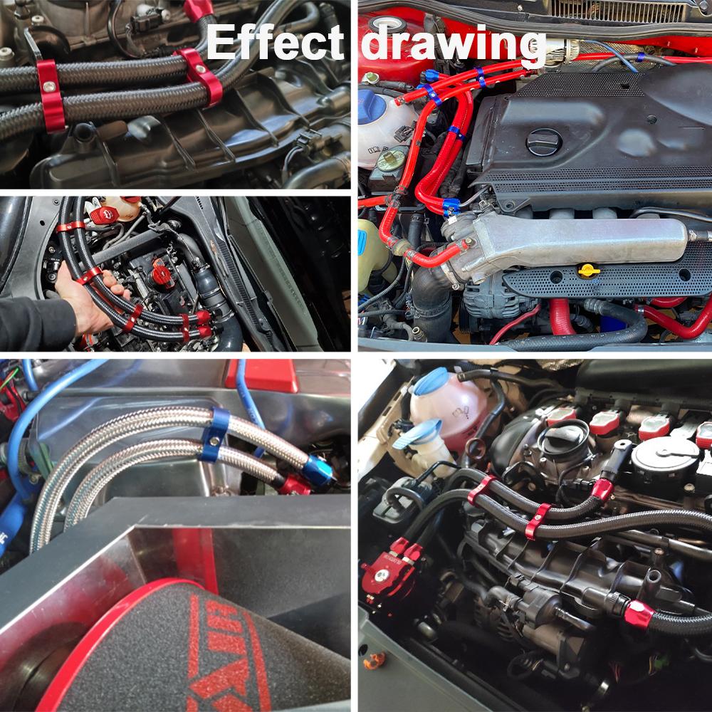 1 STK Universal Aluminium AN4 AN6 AN8 AN10 Geflochtener Gummi-Schlauchleitung Klemme Verteiler Billet Öl Kraftstoff Wasser Schlauchrohr Separator Kit